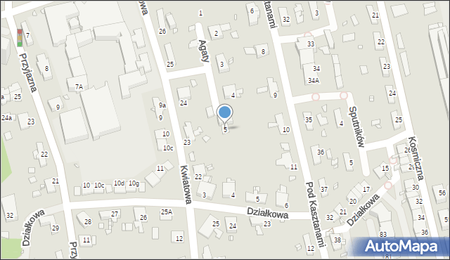 Katowice, Agaty, 5, mapa Katowic