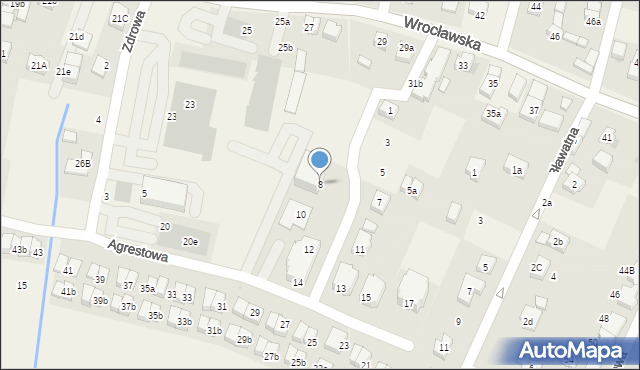 Kiełczów, Agrestowa, 8, mapa Kiełczów