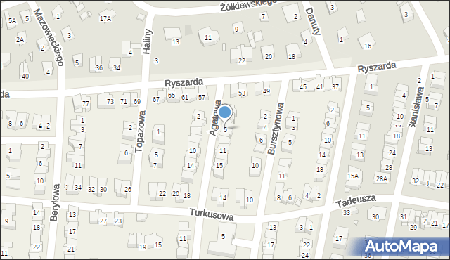 Komorów, Agatowa, 5, mapa Komorów