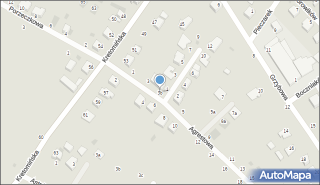 Koszalin, Agrestowa, 3b, mapa Koszalina