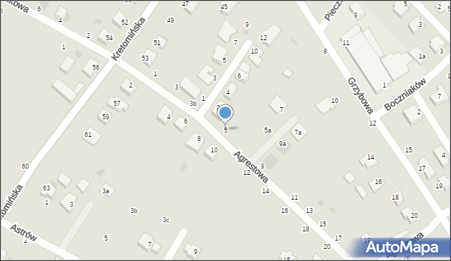 Koszalin, Agrestowa, 5, mapa Koszalina