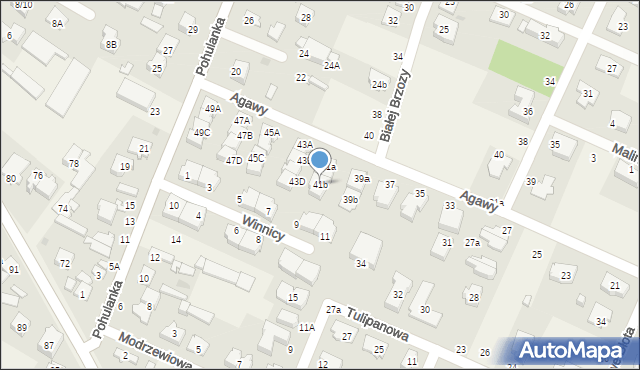 Kwirynów, Agawy, 41b, mapa Kwirynów
