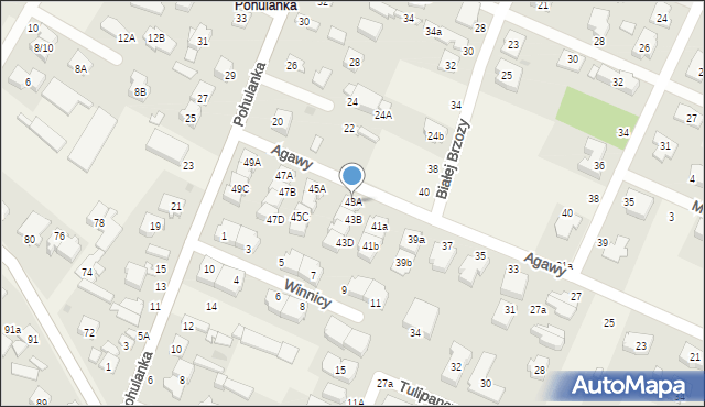 Kwirynów, Agawy, 43A, mapa Kwirynów