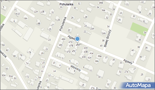 Kwirynów, Agawy, 45A, mapa Kwirynów