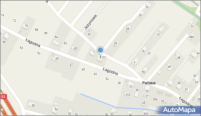 Łodygowice, Agrestowa, 5, mapa Łodygowice