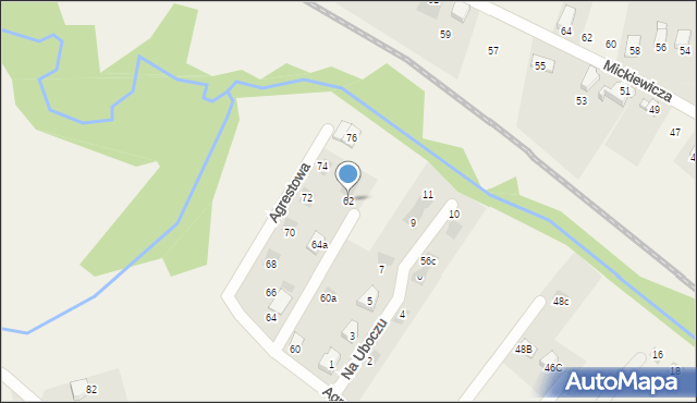 Łodygowice, Agrestowa, 62, mapa Łodygowice