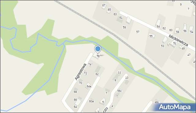 Łodygowice, Agrestowa, 76, mapa Łodygowice