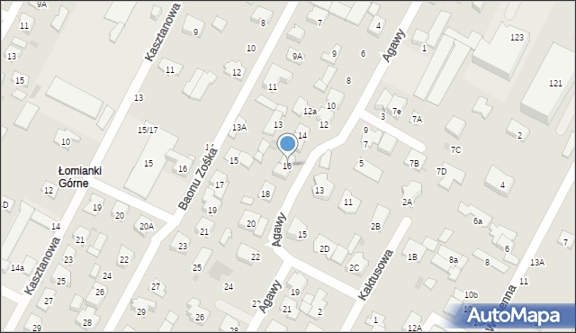 Łomianki, Agawy, 16, mapa Łomianki