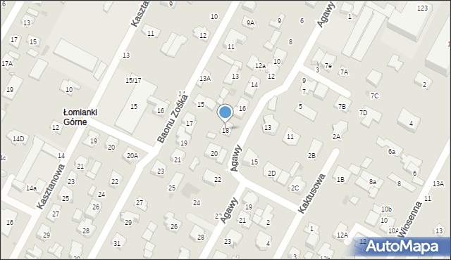 Łomianki, Agawy, 18, mapa Łomianki