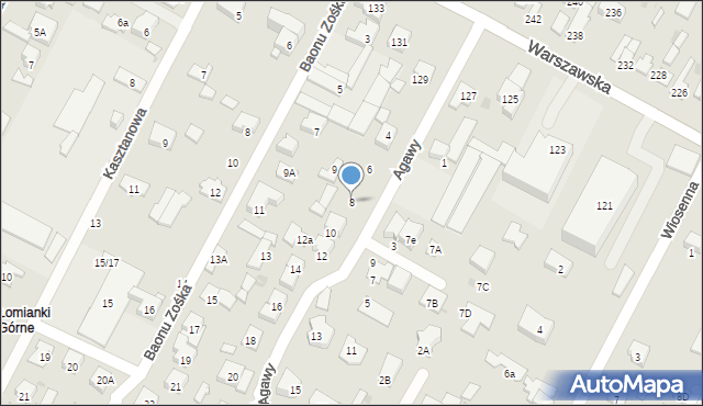 Łomianki, Agawy, 8, mapa Łomianki