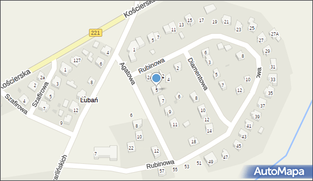 Lubań, Agatowa, 5, mapa Lubań