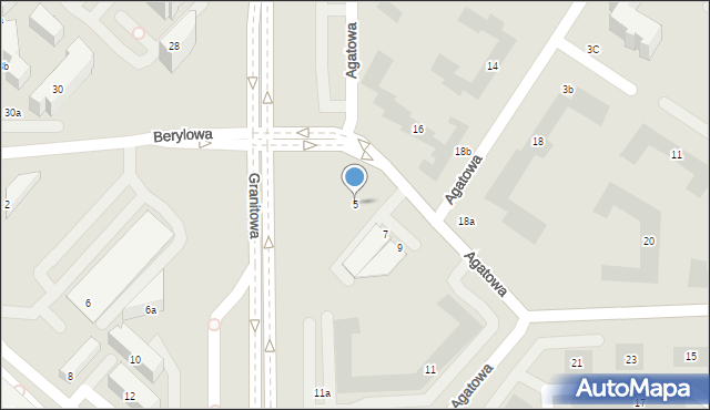 Lublin, Agatowa, 5, mapa Lublina