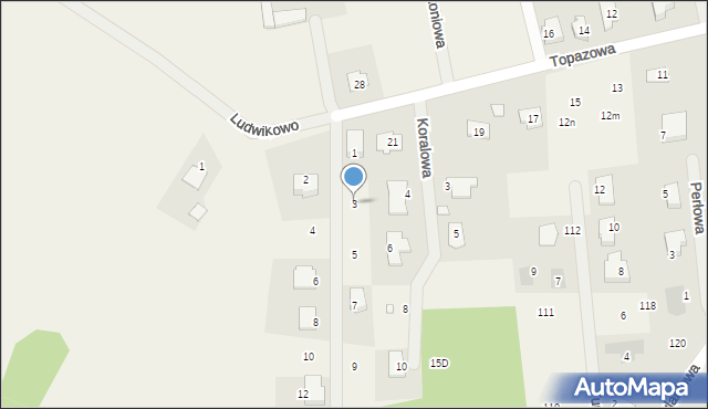 Ludwikowo, Agatowa, 3, mapa Ludwikowo