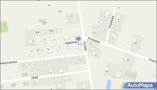 Ludwinowo Zegrzyńskie, Agatowa, 1, mapa Ludwinowo Zegrzyńskie