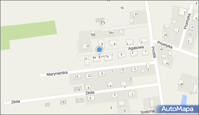 Ludwinowo Zegrzyńskie, Agatowa, 9, mapa Ludwinowo Zegrzyńskie
