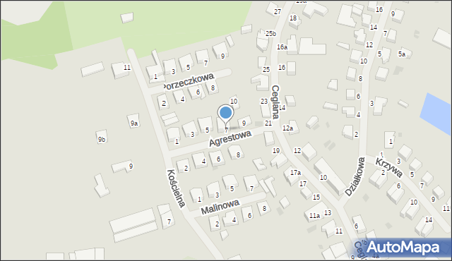 Malbork, Agrestowa, 7, mapa Malborka