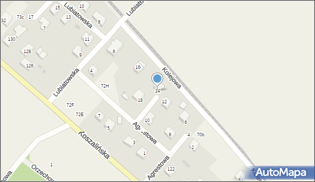 Manowo, Agrestowa, 14, mapa Manowo