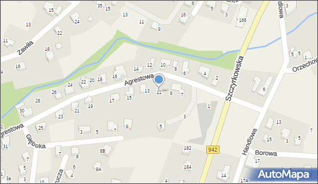 Meszna, Agrestowa, 11, mapa Meszna