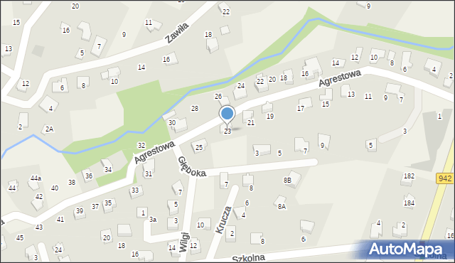 Meszna, Agrestowa, 23, mapa Meszna