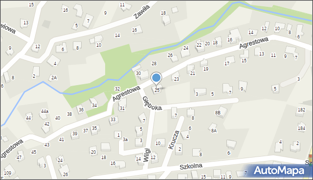 Meszna, Agrestowa, 25, mapa Meszna