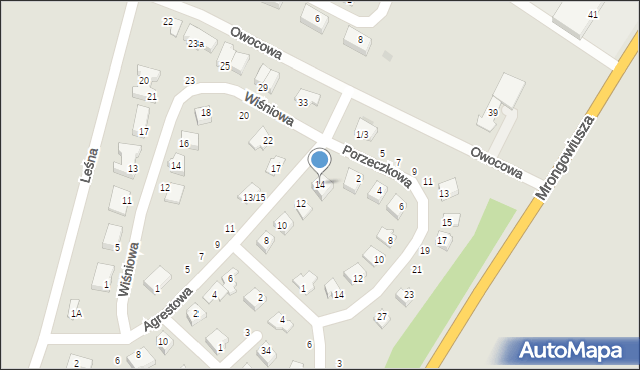 Olsztynek, Agrestowa, 14, mapa Olsztynek