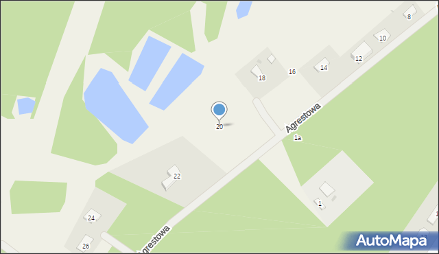Osiek nad Wisłą, Agrestowa, 20, mapa Osiek nad Wisłą