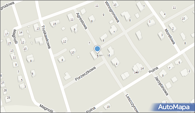 Otyń, Agrestowa, 5, mapa Otyń