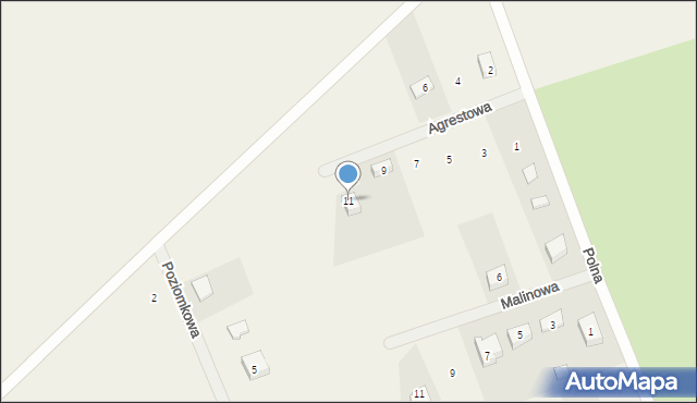 Piecki, Agrestowa, 11, mapa Piecki