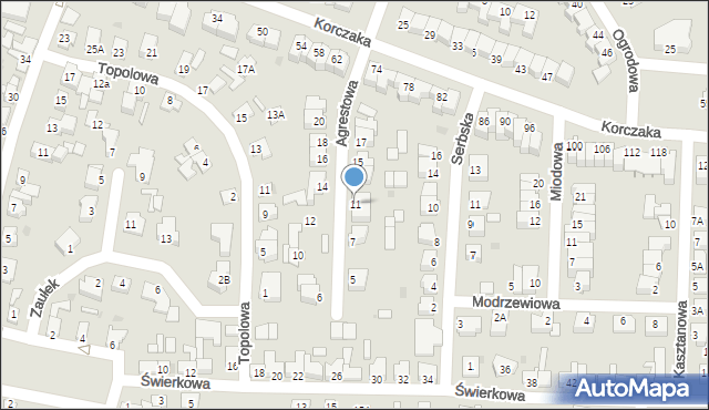 Piła, Agrestowa, 11, mapa Piły