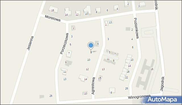 Pszenno, Agrestowa, 8, mapa Pszenno
