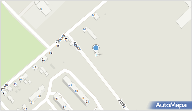 Racibórz, Agaty, 1, mapa Racibórz