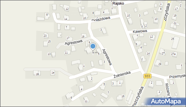 Rajsko, Agrestowa, 7, mapa Rajsko