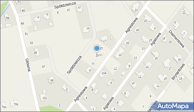 Rusiec, Agrestowa, 13, mapa Rusiec