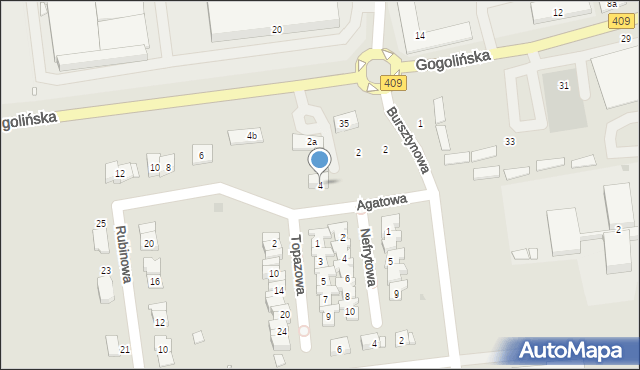 Strzelce Opolskie, Agatowa, 4, mapa Strzelce Opolskie