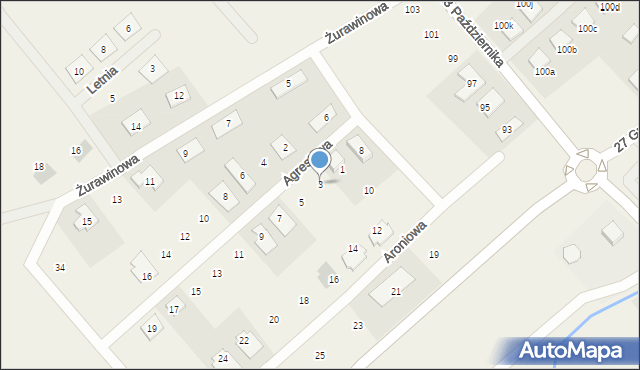 Tarnowo Podgórne, Agrestowa, 3, mapa Tarnowo Podgórne