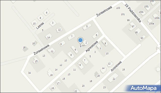Tarnowo Podgórne, Agrestowa, 4, mapa Tarnowo Podgórne