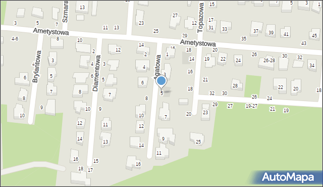 Toruń, Agatowa, 5, mapa Torunia