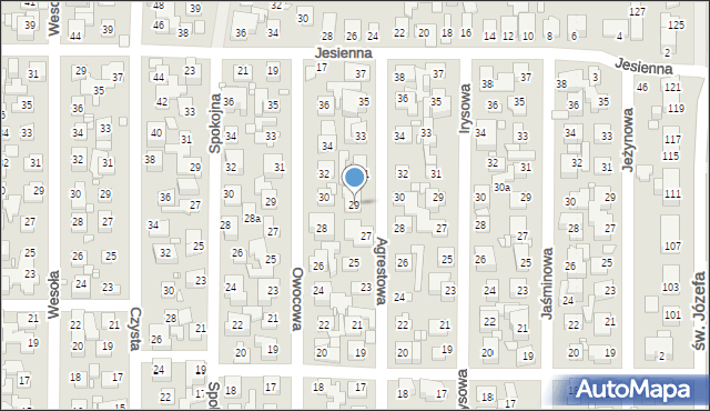 Toruń, Agrestowa, 29, mapa Torunia