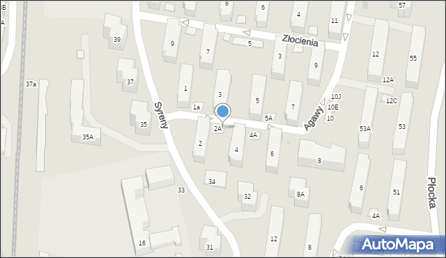 Warszawa, Agawy, 2B, mapa Warszawy