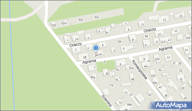 Warszawa, Agrarna, 1A, mapa Warszawy