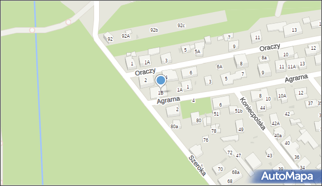 Warszawa, Agrarna, 1B, mapa Warszawy