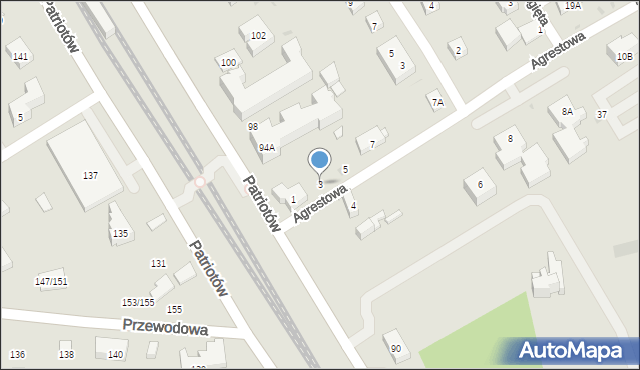 Warszawa, Agrestowa, 3, mapa Warszawy