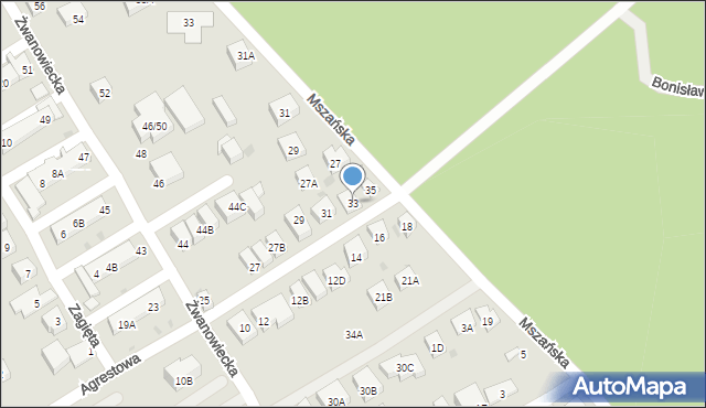 Warszawa, Agrestowa, 33, mapa Warszawy