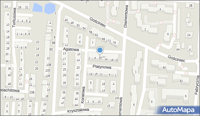 Warszawa, Agatowa, 10, mapa Warszawy