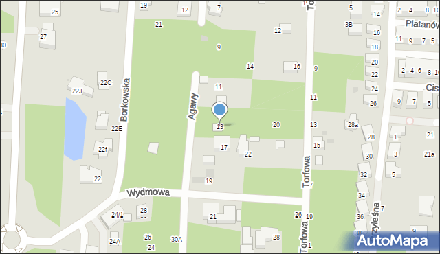 Warszawa, Agawy, 13, mapa Warszawy