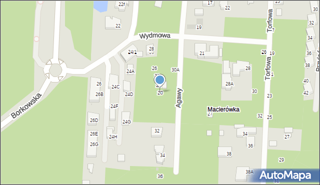 Warszawa, Agawy, 20, mapa Warszawy
