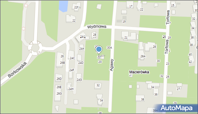 Warszawa, Agawy, 22, mapa Warszawy