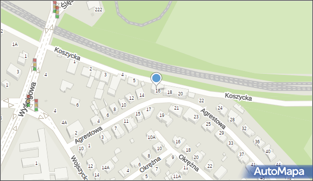 Wrocław, Agrestowa, 16-20, mapa Wrocławia