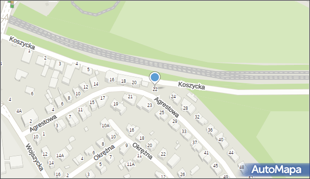 Wrocław, Agrestowa, 22, mapa Wrocławia