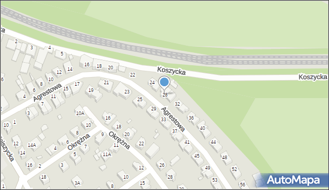 Wrocław, Agrestowa, 28, mapa Wrocławia